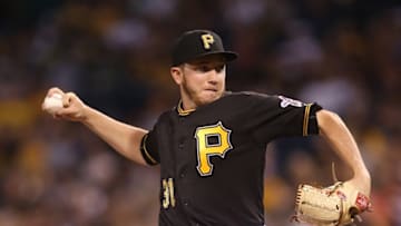 Jun 21, 2016; Pittsburgh, PA, USA; Pittsburgh Pirates relief pitcher A.J. Schugel (31) pitches against the San Francisco Giants during the sixth inning at PNC Park. Mandatory Credit: Charles LeClaire-USA TODAY Sports