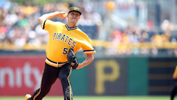Jul 24, 2016; Pittsburgh, PA, USA; Pittsburgh Pirates starting pitcher Jameson Taillon (50) deliver a pitch against the Philadelphia Phillies during the first inning at PNC Park. Mandatory Credit: Charles LeClaire-USA TODAY Sports