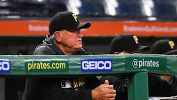 PITTSBURGH, PA - SEPTEMBER 27: Manager Clint Hurdle #13 of the Pittsburgh Pirates looks on during the first inning against the Cincinnati Reds at PNC Park on September 27, 2019 in Pittsburgh, Pennsylvania. (Photo by Joe Sargent/Getty Images)