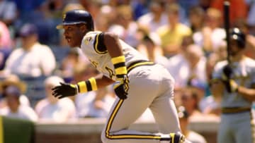 CHICAGO - 1990: Barry Bonds of the San Pittsburgh Pirates bats during an MLB game versus the Chicago Cubs at Wrigley Field in Chicago, Illinois during the 1990 season. (Photo by Ron Vesely/MLB Photos via Getty Images)