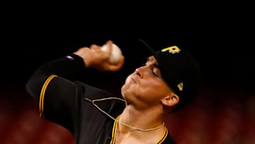 ST. LOUIS, MO - SEPTEMBER 11: Nick Burdi #57 of the Pittsburgh Pirates makes his MLB debut pitching against the St. Louis Cardinals in the eighth inning at Busch Stadium on September 11, 2018 in St. Louis, Missouri. (Photo by Dilip Vishwanat/Getty Images)