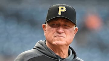 SAN DIEGO, CA - MAY 16: Clint Hurdle #13 of the Pittsburgh Pirates comes onto the field before a baseball game against the San Diego Padres at Petco Park May 16, 2019 in San Diego, California. (Photo by Denis Poroy/Getty Images)