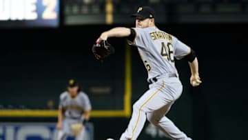 PHOENIX, ARIZONA - MAY 15: Chris Stratton #46 of the Pittsburgh Pirates delivers a pitch in the fourth inning of the MLB game against the Arizona Diamondbacks at Chase Field on May 15, 2019 in Phoenix, Arizona. (Photo by Jennifer Stewart/Getty Images)