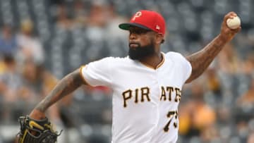 PITTSBURGH, PA - JULY 07: Felipe Vazquez #73 of the Pittsburgh Pirates delivers a pitch in the ninth inning during the game against the Milwaukee Brewers at PNC Park on July 7, 2019 in Pittsburgh, Pennsylvania. (Photo by Justin Berl/Getty Images)