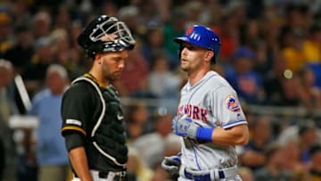 PITTSBURGH, PA - AUGUST 03: Jeff McNeil #6 of the New York Mets crosses home plate after hitting a solo home run in the seventh inning against the Pittsburgh Pirates at PNC Park on August 3, 2019 in Pittsburgh, Pennsylvania. (Photo by Justin K. Aller/Getty Images)