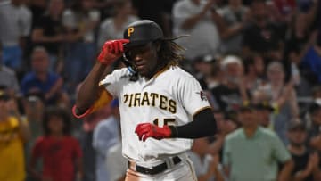 PITTSBURGH, PA - AUGUST 02: Oneil Cruz #15 of the Pittsburgh Pirates reacts as he crosses home plate after hitting a three run home run in the sixth inning during the game against the Milwaukee Brewers at PNC Park on August 2, 2022 in Pittsburgh, Pennsylvania. (Photo by Justin Berl/Getty Images)
