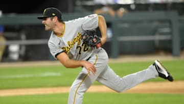 CHICAGO - AUGUST 25: Nick Tropeano #72 of the Pittsburgh Pirates pitches against the Chicago White Sox on August 25, 2020 at Guaranteed Rate Field in Chicago, Illinois. (Photo by Ron Vesely/Getty Images)