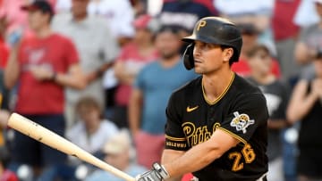 WASHINGTON, DC - JUNE 16: Adam Frazier #26 of the Pittsburgh Pirates at bat against the Washington Nationals at Nationals Park on June 16, 2021 in Washington, DC. (Photo by Will Newton/Getty Images)