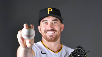 BRADENTON, FLORIDA - MARCH 16: Zach Thompson #39 of the Pittsburgh Pirates poses for a picture during the 2022 Photo Day at LECOM Park on March 16, 2022 in Bradenton, Florida. (Photo by Julio Aguilar/Getty Images)