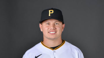 BRADENTON, FLORIDA - MARCH 16: Diego Castillo #64 of the Pittsburgh Pirates poses for a picture during the 2022 Photo Day at LECOM Park on March 16, 2022 in Bradenton, Florida. (Photo by Julio Aguilar/Getty Images)