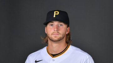BRADENTON, FLORIDA - MARCH 16: Carmen Mlodzinski #83 of the Pittsburgh Pirates poses for a picture during the 2022 Photo Day at LECOM Park on March 16, 2022 in Bradenton, Florida. (Photo by Julio Aguilar/Getty Images)
