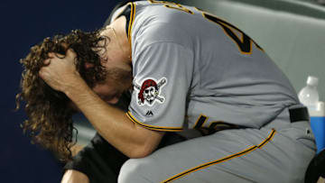 ATLANTA, GA - MAY 22: Pitcher Gerrit Cole(Photo by Mike Zarrilli/Getty Images)