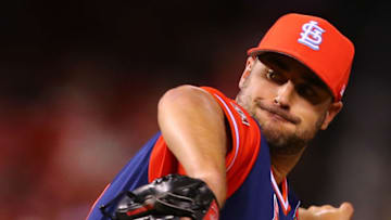 ST. LOUIS, MO - AUGUST 26: Tyler Lyons #70 of the St. Louis Cardinals delivers a pitch against the Tampa Bay Rays in the ninth inning at Busch Stadium on August 26, 2017 in St. Louis, Missouri. (Photo by Dilip Vishwanat/Getty Images)