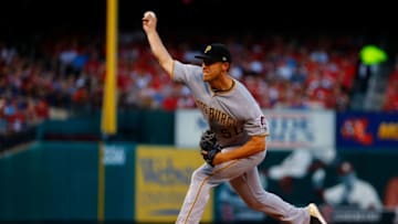 ST. LOUIS, MO - JUNE 1: Jameson Taillon #50 of the Pittsburgh Pirates delivers a pitch against the St. Louis Cardinals in the first inning at Busch Stadium on June 1, 2018 in St. Louis, Missouri. (Photo by Dilip Vishwanat/Getty Images)
