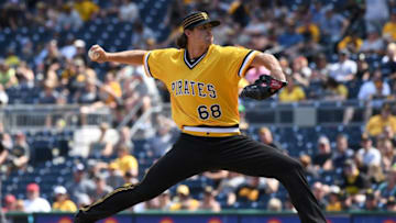 PITTSBURGH, PA - JUNE 24: Clay Holmes #68 of the Pittsburgh Pirates delivers a pitch in the seventh inning during the game against the Arizona Diamondbacks at PNC Park on June 24, 2018 in Pittsburgh, Pennsylvania. (Photo by Justin Berl/Getty Images)