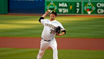 PITTSBURGH, PA - MAY 01: Trevor Cahill #35 of the Pittsburgh Pirates in action against the St. Louis Cardinals at PNC Park on May 1, 2021 in Pittsburgh, Pennsylvania. (Photo by Justin K. Aller/Getty Images)