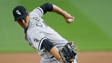 Chicago White Sox relief pitcher Steve Cishek (31) throws a pitch in the seventh inning of an MLB Interleague game between the Cincinnati Reds and the Chicago White Sox at Great American Ball Park in downtown Cincinnati on Friday, Sept. 18, 2020. The Reds won the series opener, 7-1.Chicago White Sox At Cincinnati Reds