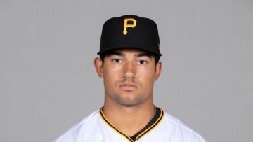 Mar 1, 2021; Sarasota, FL, USA; Pittsburgh Pirates Nick Gonzales (81) poses during media day at Ed Smith Stadium. Mandatory Credit: MLB Photos via USA Today Sports