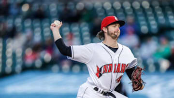 Indianapolis' Sean Poppen (47) pitches during the Indianapolis minor league baseball team home opener vs. Toledo on Tuesday, May 11, 2021, at Victory Field.