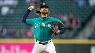 SEATTLE, WA - JUNE 5: Starter Mike Leake #8 of the Seattle Mariners delivers a pitch during the fifth inning of a game against the Houston Astros at T-Mobile Park on June 5, 2019 in Seattle, Washington. The Mariners won the game 14-1. (Photo by Stephen Brashear/Getty Images)