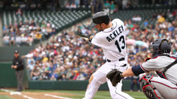 SEATTLE, WA - JUNE 29: Dustin Ackley #13 of the Seattle Mariners bats against the Atlanta Braves. (Photo by Otto Greule Jr/Getty Images)