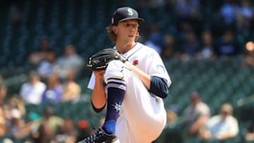 SEATTLE, WASHINGTON - MAY 31: Logan Gilbert #36 of the Seattle Mariners pitches. (Photo by Abbie Parr/Getty Images)