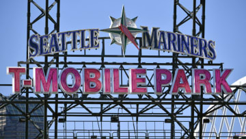 SEATTLE, WASHINGTON - JUNE 17: A general view of the Seattle Mariners T-Mobile Park sign. (Photo by Alika Jenner/Getty Images)