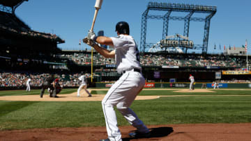 SEATTLE, WA - JULY 14: Raul Ibanez #28 of the Seattle Mariners waits to hit in the on-deck circle against the Los Angeles Angels of Anaheim at Safeco Field on July 14, 2013 in Seattle, Washington. (Photo by Otto Greule Jr/Getty Images)