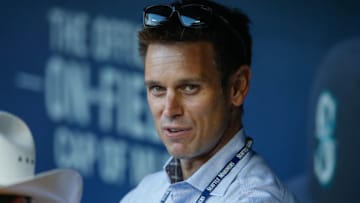 SEATTLE, WA - SEPTEMBER 30: GM Jerry Dipoto of the Seattle Mariners looks on from the dugout prior to the game against the Houston Astros at Safeco Field on September 30, 2015 in Seattle, Washington. (Photo by Otto Greule Jr/Getty Images)