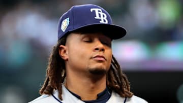 SEATTLE, WA - JUNE 02: Chris Archer #22 of the Tampa Bay Rays reacts in the third inning against the Seattle Mariners during their game at Safeco Field on June 2, 2018 in Seattle, Washington. (Photo by Abbie Parr/Getty Images)