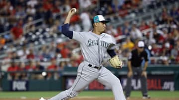 WASHINGTON, DC - JULY 17: Edwin Diaz #39 of the Seattle Mariners and the American League pitches in the ninth inning against the National League during the 89th MLB All-Star Game, presented by Mastercard at Nationals Park on July 17, 2018 in Washington, DC. (Photo by Rob Carr/Getty Images)