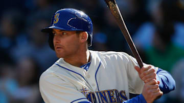SEATTLE, WA - OCTOBER 04: Brad Miller #5 of the Seattle Mariners bats against the Oakland Athletics at Safeco Field on October 4, 2015 in Seattle, Washington. (Photo by Otto Greule Jr/Getty Images)