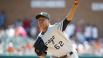 Aug 4, 2016; Detroit, MI, USA; Chicago White Sox starting pitcher Jose Quintana (62) pitches in the first inning against the Detroit Tigers at Comerica Park. Mandatory Credit: Rick Osentoski-USA TODAY Sports