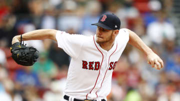BOSTON, MASSACHUSETTS - JULY 18: Starting pitcher Chris Sale #41 of the Boston Red Sox pitches at the top of the fourth inning of the game against the Toronto Blue Jays at Fenway Park on July 18, 2019 in Boston, Massachusetts. (Photo by Omar Rawlings/Getty Images)