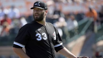 SCOTTSDALE, ARIZONA - MARCH 04: Lance Lynn #33 of the Chicago White Sox looks on against the San Francisco Giants during a spring training game on March 4, 2021 at Scottsdale Stadium in Scottsdale Arizona. (Photo by Ron Vesely/Getty Images)
