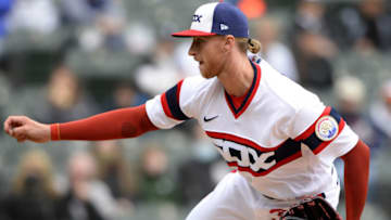 CHICAGO - APRIL 11: Michael Kopech #34 of the Chicago White Sox pitches against the Kansas City Royals on April 11, 2021 at Guaranteed Rate Field in Chicago, Illinois. (Photo by Ron Vesely/Getty Images)
