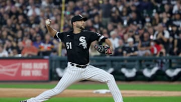CHICAGO, ILLINOIS - OCTOBER 10: Ryan Tepera #51 of the Chicago White Sox pitches in the fifth inning during game 3 of the American League Division Series against the Houston Astros at Guaranteed Rate Field on October 10, 2021 in Chicago, Illinois. (Photo by Stacy Revere/Getty Images)