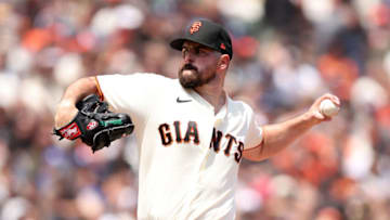 SAN FRANCISCO, CALIFORNIA - JUNE 12: Carlos Rodon #16 of the San Francisco Giants pitches against the Los Angeles Dodgers in the fourth inning at Oracle Park on June 12, 2022 in San Francisco, California. (Photo by Ezra Shaw/Getty Images)