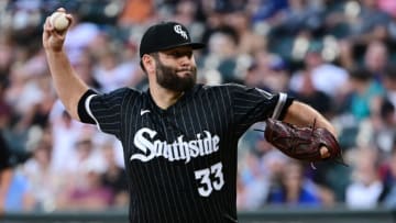 CHICAGO, ILLINOIS - JUNE 20: Starting pitcher Lance Lynn #33 of the Chicago White Sox delivers the baseball in the first inning against the Toronto Blue Jays at Guaranteed Rate Field on June 20, 2022 in Chicago, Illinois. (Photo by Quinn Harris/Getty Images)