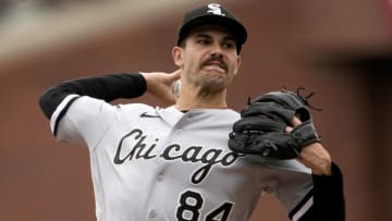 SAN FRANCISCO, CALIFORNIA - JULY 02: Dylan Cease #84 of the Chicago White Sox pitches against the San Francisco Giants in the bottom of the first inning at Oracle Park on July 02, 2022 in San Francisco, California. (Photo by Thearon W. Henderson/Getty Images)