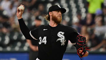 CHICAGO, ILLINOIS - JULY 05: Starting pitcher Michael Kopech #34 of the Chicago White Sox delivers the baseball in the first inning against the Minnesota Twins at Guaranteed Rate Field on July 05, 2022 in Chicago, Illinois. (Photo by Quinn Harris/Getty Images)