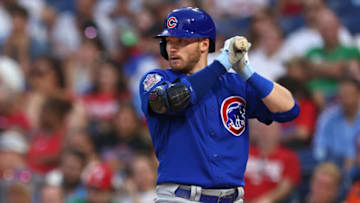 PHILADELPHIA, PA - JULY 22: Ian Happ #8 of the Chicago Cubs in action against the Philadelphia Phillies during a game at Citizens Bank Park on July 22, 2022 in Philadelphia, Pennsylvania. (Photo by Rich Schultz/Getty Images)