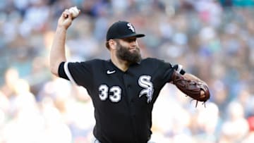 SEATTLE, WASHINGTON - SEPTEMBER 05: Lance Lynn #33 of the Chicago White Sox pitches during the fifth inning against the Seattle Mariners at T-Mobile Park on September 05, 2022 in Seattle, Washington. (Photo by Steph Chambers/Getty Images)