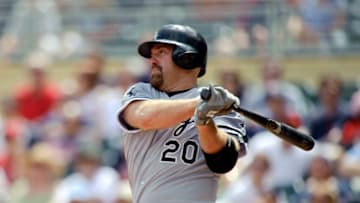 MINNEAPOLIS, MN - AUGUST 1: Kevin Youkilis #20 of the Chicago White Sox bats against the Minnesota Twins on August 1, 2012 at Target Field in Minneapolis, Minnesota. (Photo by Hannah Foslien/Getty Images)