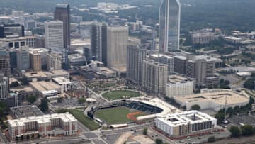 CHARLOTTE, NC - SEPTEMBER 14: A general view of BB&T Ballpark, home of the minor league baseball team, Charlotte Knights, on September 14, 2015 in Charlotte, North Carolina. (Photo by Streeter Lecka/Getty Images)