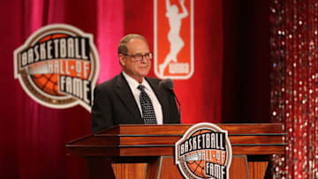 SPRINGFIELD, MA - SEPTEMBER 09: Jerry Reinsdorf speaks during the 2016 Basketball Hall of Fame Enshrinement Ceremony at Symphony Hall on September 9, 2016 in Springfield, Massachusetts. (Photo by Jim Rogash/Getty Images)