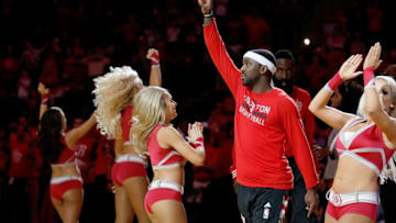 Oct 28, 2015; Houston, TX, USA; Houston Rockets guard Ty Lawson (3) is introduced before playing against the Denver Nuggets at Toyota Center. Mandatory Credit: Thomas B. Shea-USA TODAY Sports