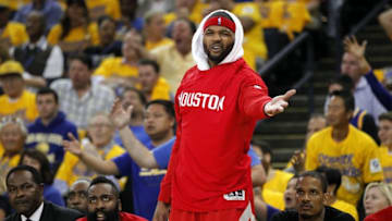 Apr 18, 2016; Oakland, CA, USA; Houston Rockets forward Josh Smith (5) reacts to a foul call against the Golden State Warriors in the second quarter in game two of the first round of the NBA Playoffs at Oracle Arena. Mandatory Credit: Cary Edmondson-USA TODAY Sports