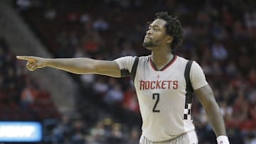 Mar 2, 2016; Houston, TX, USA; Houston Rockets guard Patrick Beverley (2) looks for a call against the New Orleans Pelicans in the second half at Toyota Center. The Rockets won 100-95. Mandatory Credit: Thomas B. Shea-USA TODAY Sports