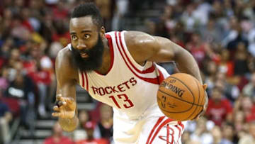 Feb 27, 2016; Houston, TX, USA; Houston Rockets guard James Harden (13) during the game against the San Antonio Spurs at Toyota Center. Mandatory Credit: Troy Taormina-USA TODAY Sports
